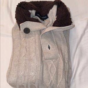 Sweater with Sherpa lined collar